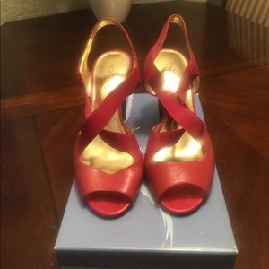 Mystic Red Calf Heels